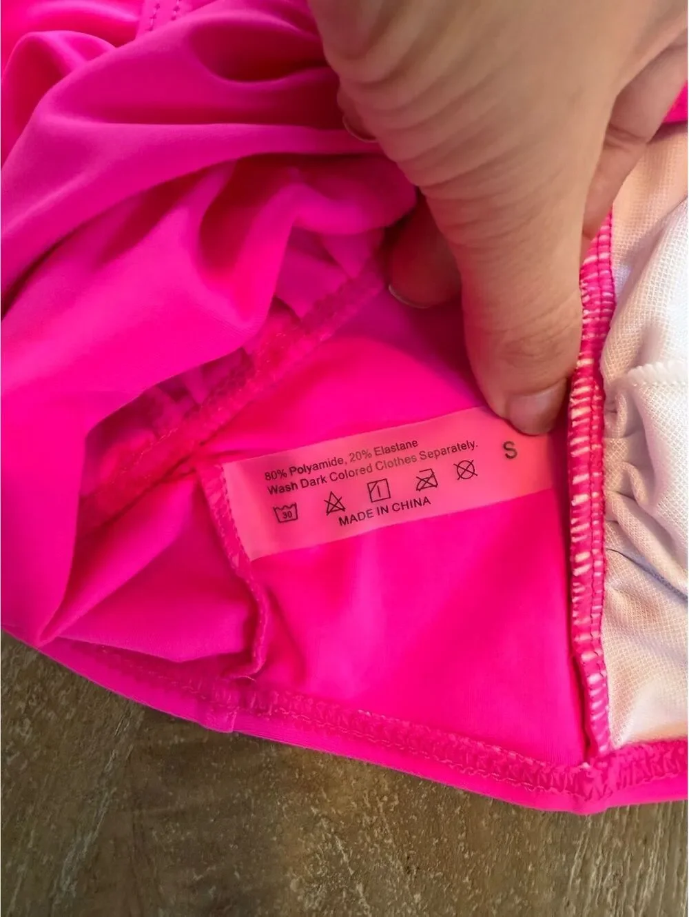 Bright Pink Ruffle Sleeve Bikini Top Size Small Flirty Swimwear Feminine
